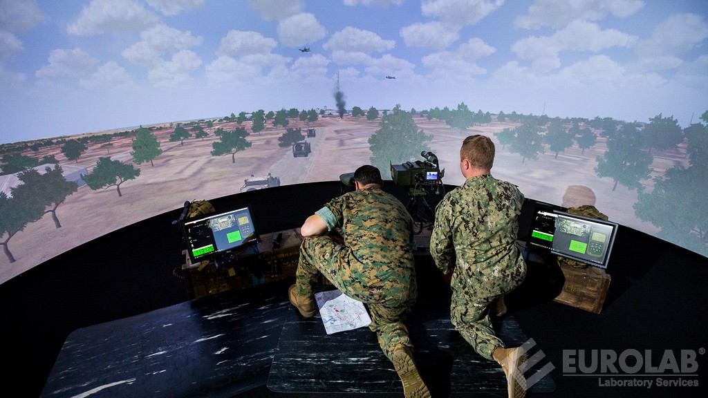 Test de simulation de l'environnement militaire