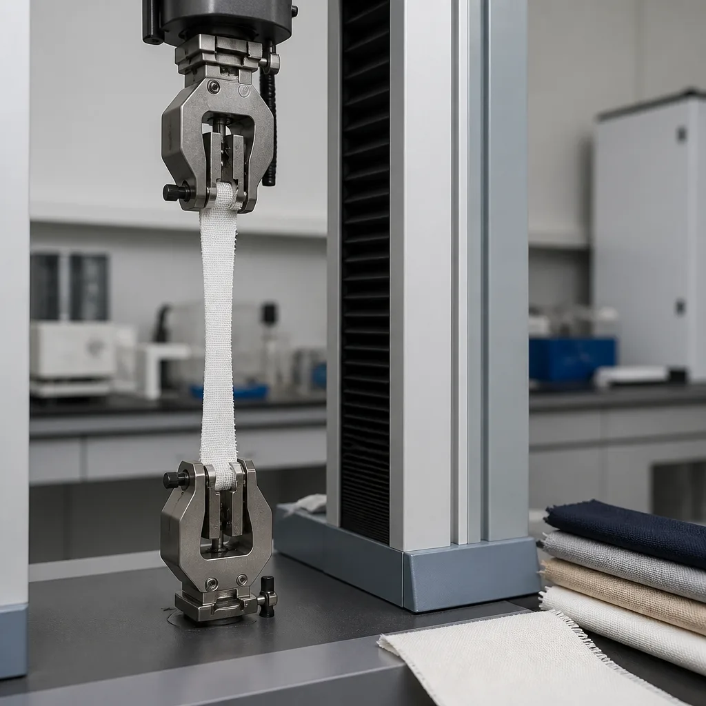 ASTM D5035 Tekstil Kumaşlarının Kopma Kuvveti ve Uzaması için Standart Test Yöntemi (Şerit Yöntemi)