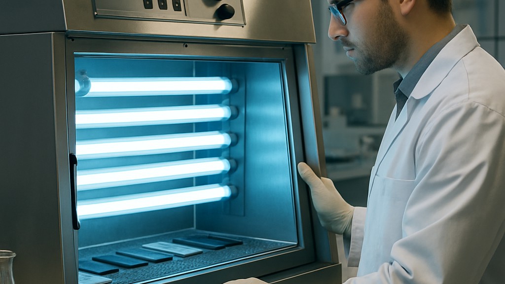 ASTM G154 Malzemelerin Maruz Kalması için Floresan Ultraviyole (UV) Lamba Cihazının Çalıştırılması