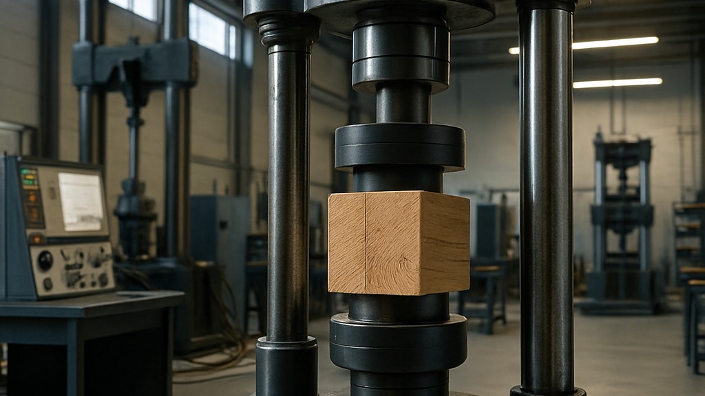 DIN 52185 Ahşabın Test Edilmesi - Lif Yönüne Paralel Basınç Dayanımının Belirlenmesi