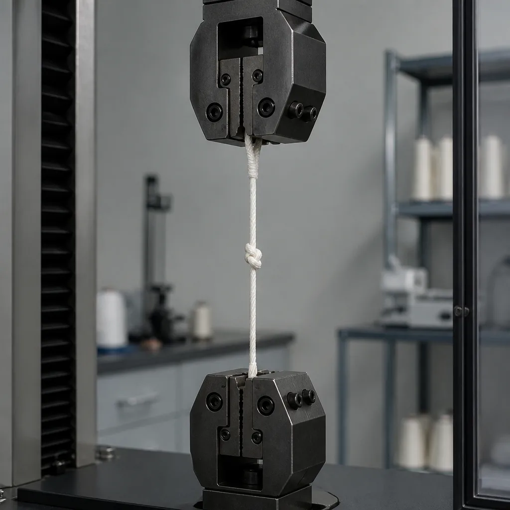 DIN 53842-1 Tekstil Testleri - Tek ve Çok Katlı İplikler için Düğüm Çekme Testi
