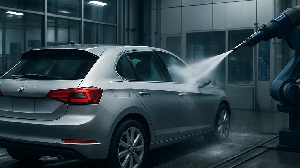 DIN 55662 Boyalar ve Vernikler - Otomotiv Endüstrisi için Kaplamalar - Basınçlı Su Jetine Karşı Direnç Testi