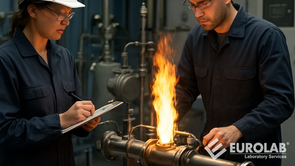 ISO 20823 Sıcak Yüzeylerle Temas Eden Akışkanların Yanıcılık Özelliklerinin Belirlenmesi - Manifolt Ateşleme Testi