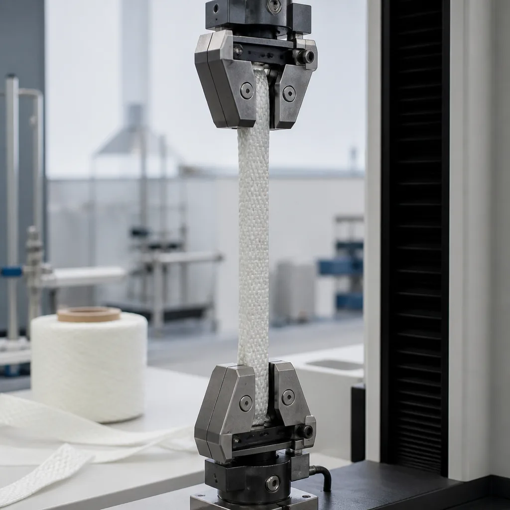 ISO 3340 Tekstil Cam Elyafı - Dokuma Fitiller - Şerit Yöntemiyle Kopma Kuvveti ve Kopma Uzamasının Belirlenmesi